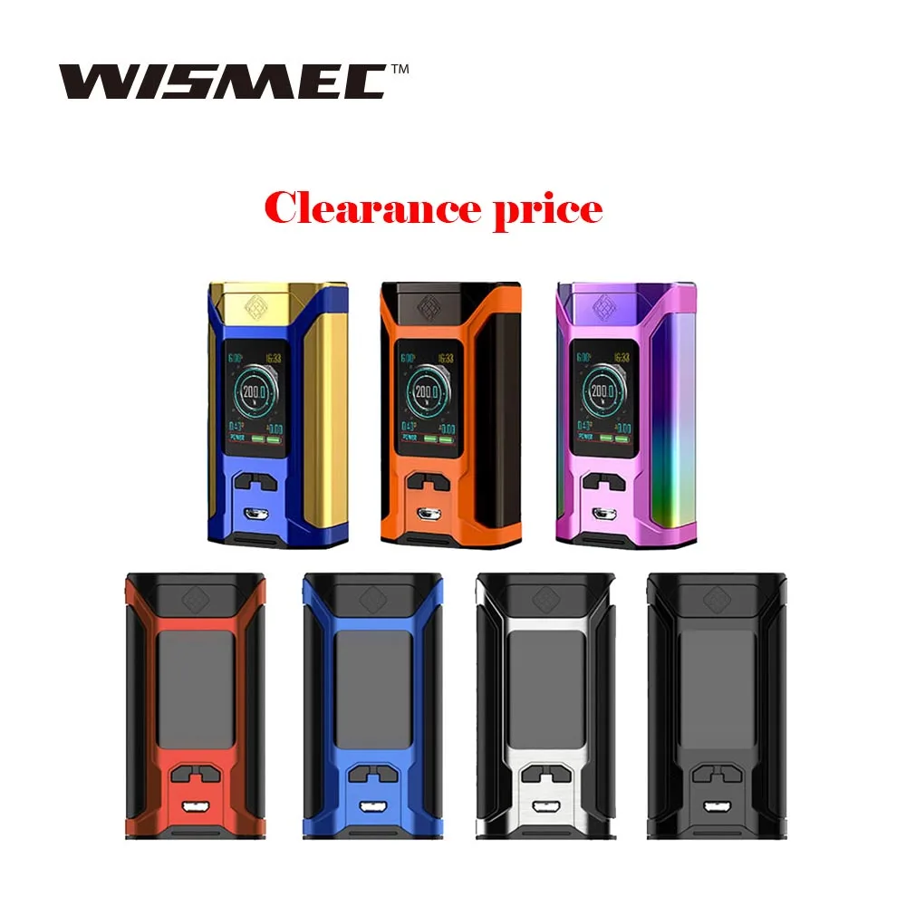 

Clearance 200W WISMEC SINUOUS RAVAGE 230 TC Box MOD Max 200W Output fit GNOME Evo Tank Without 18650 Battery E-cig Vapor Mod