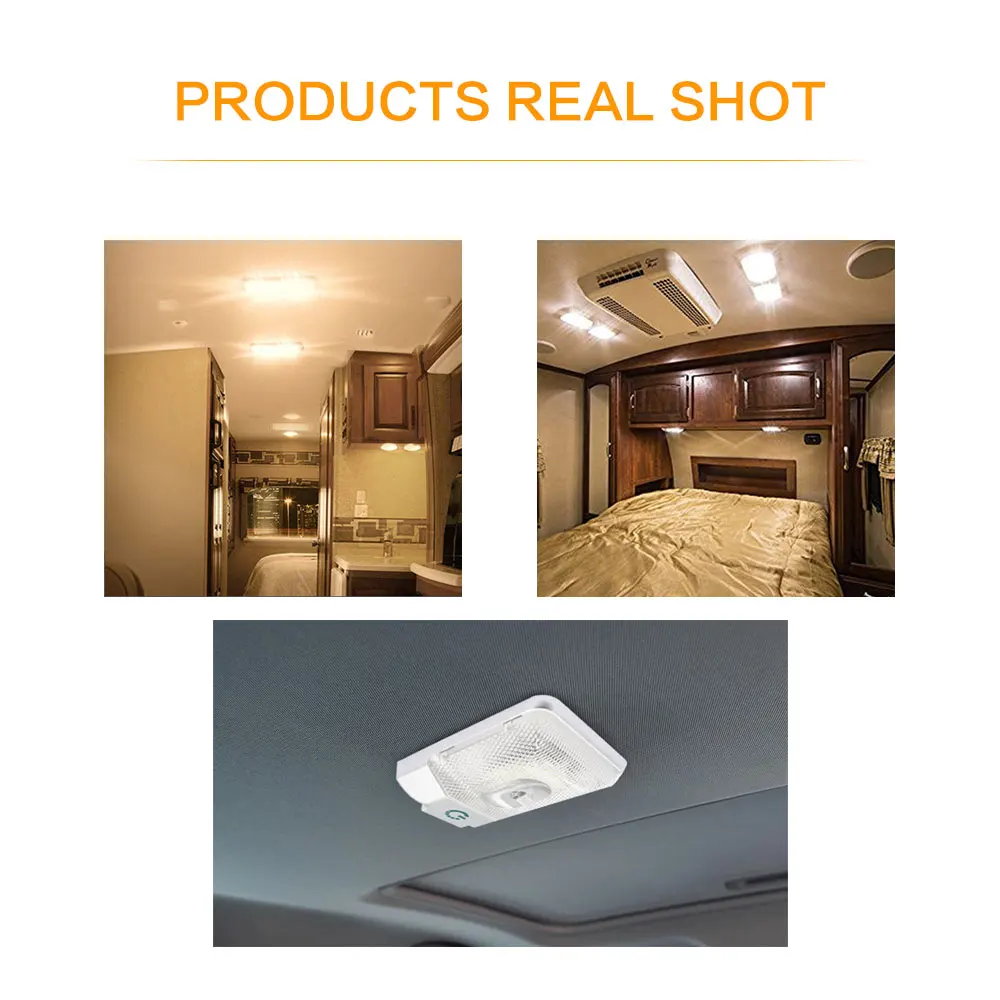 Iztoss 12V Led RV потолочный купольный светильник RV сенсорный Диммируемый автомобильный светильник для чтения DC11-18V 3,6 W