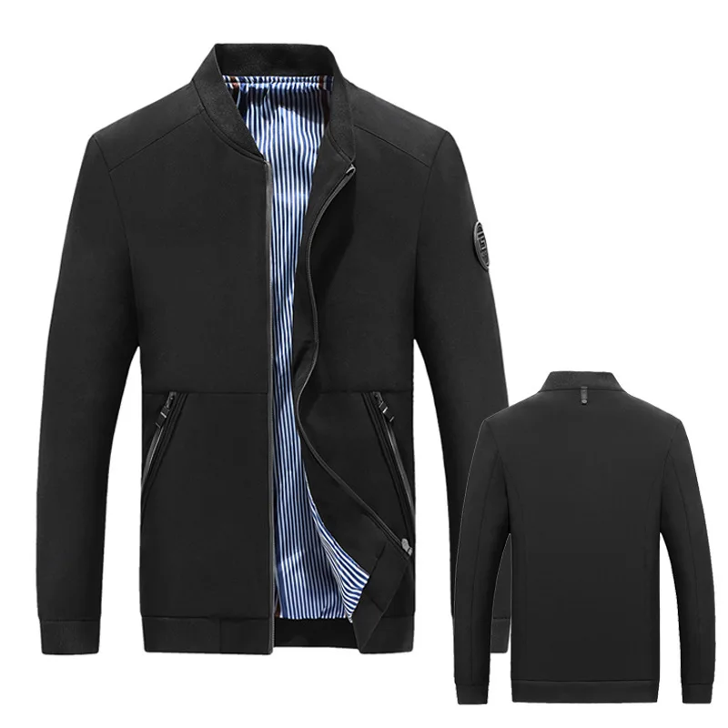 

Jacket Men New Spring Autumn Men's Jackets Casual Coats Solid Color Mens Brand Clothing Stand Black Male Bomber Jackets Vintage