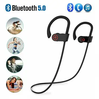 

Sports Bluetooth 4.2 Headphones Wireless Earphones Mic Headsets With Earbuds IPX7 Waterproof Stereo F7A0