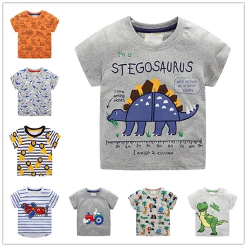 

VIDMID children summer clothing baby boy T shirt cotton dinosaur short sleeve T-shirt kid boy casual sport T-shirt 2-8Y shirts