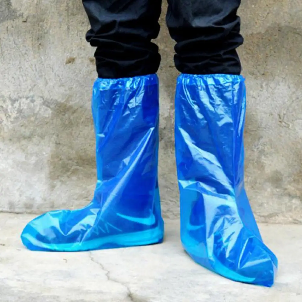 5 Pair Waterproof Disposable Plastic Anti skid Protector Shoe Covers