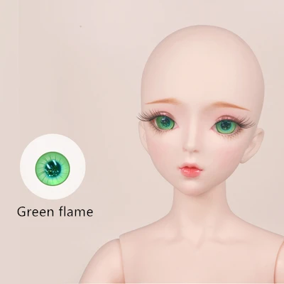 Fortune Days 1/3 BJD SD кукла 14 мм цветные стеклянные глаза reborn девушки глаза высокое качество аксессуары игрушки - Цвет: green flame