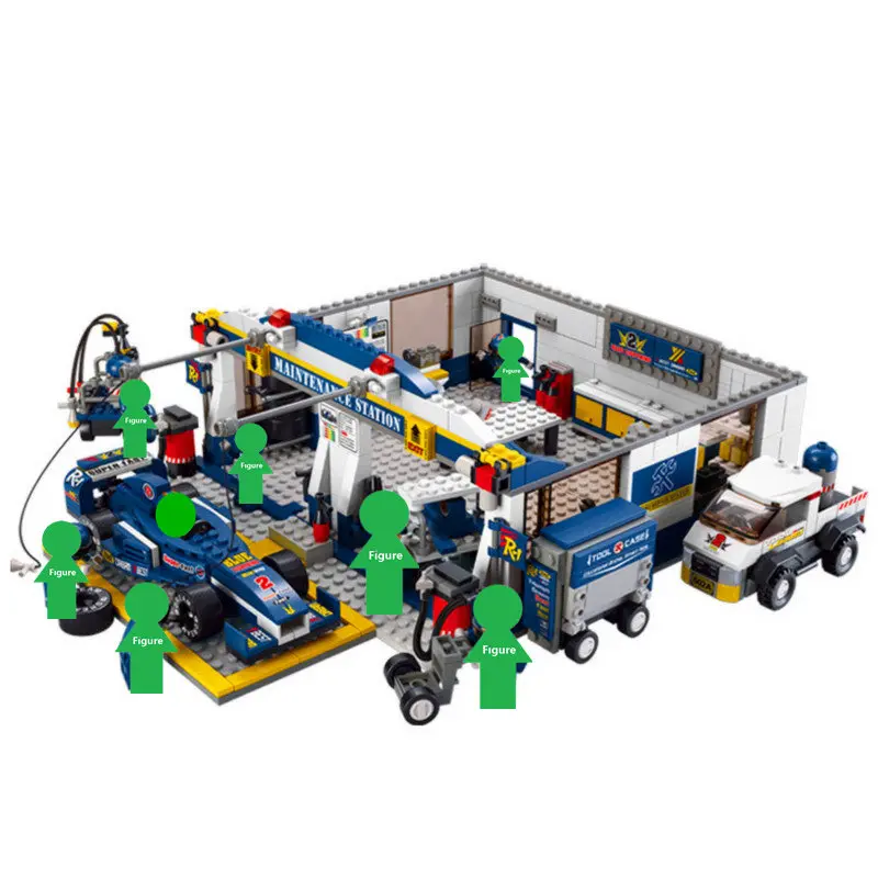 

2019 NEW SLUBAN Speed Champions Formula One Team Headquarters Building Blocks Sets Bricks City Model Kids Toys Gifts