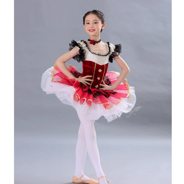  PDGJG Vestido de ballet para niñas, ropa de baile