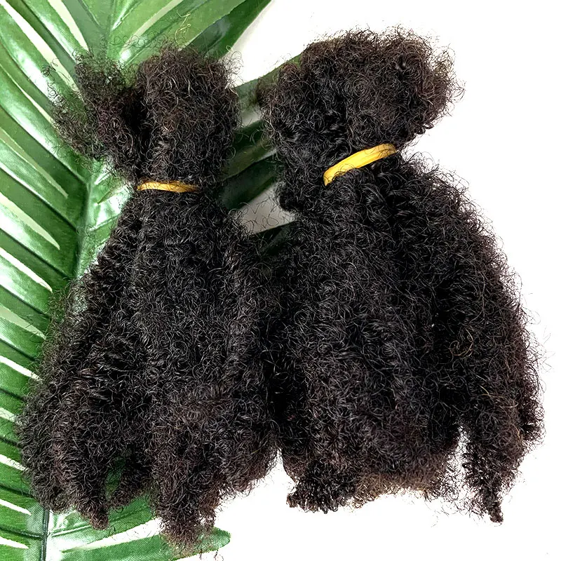 Bulk 3C4A Kinky Curly Hair In Bulk Loc Braids Mongolian Real Human Hair Braiding Dreadloc Afro Virgin Bulks Extension