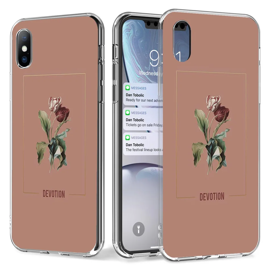 Чехол для телефона Ottwn Flowers для iPhone 11 7 8 6 6s Plus, мягкий чехол с цветными листьями розы для iPhone XS 11 Pro Max XR X 5 5S