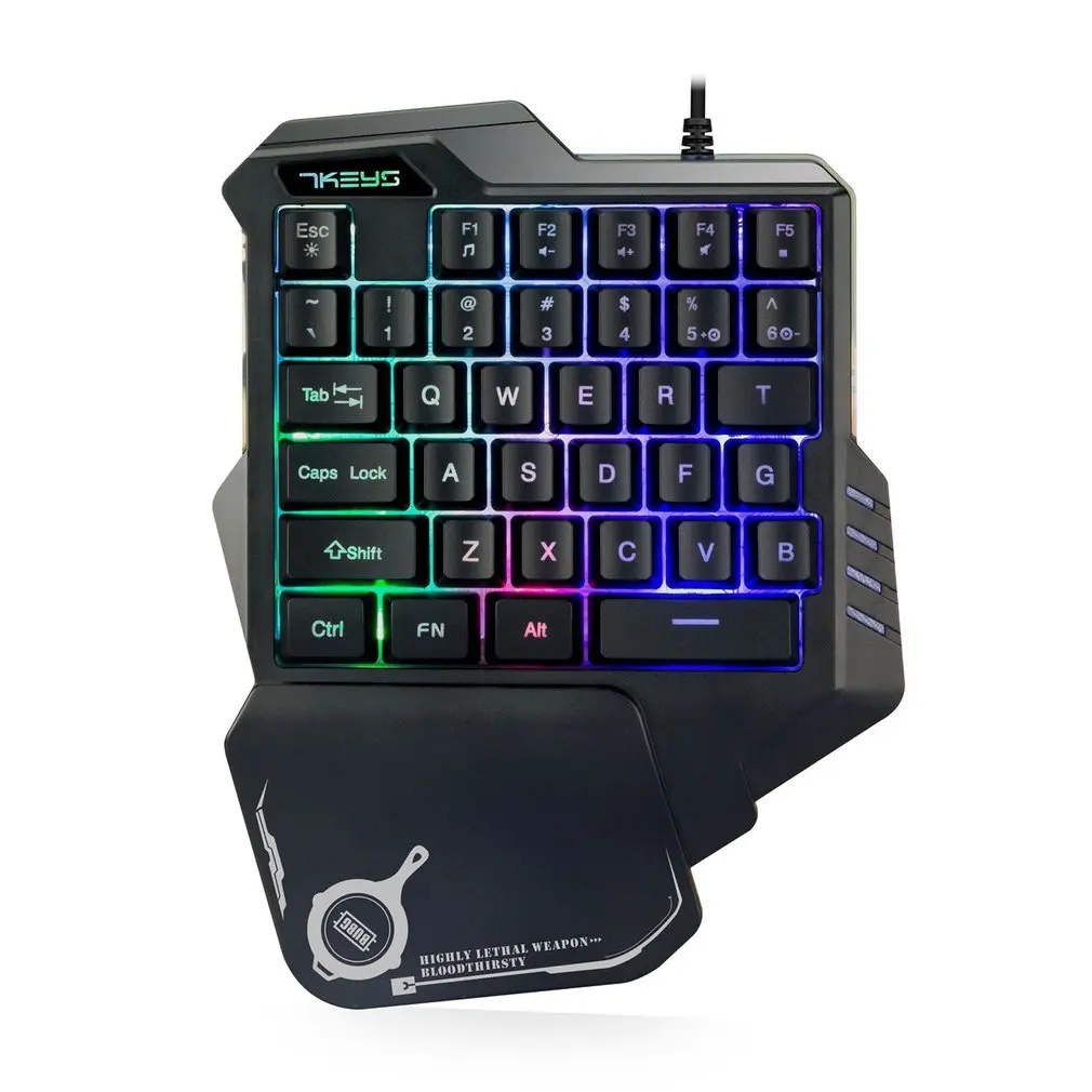 G30 1.6m Wired Gaming Keypad with LED Backlight 35 Keys One-handed Membrane Keyboard for LOL/PUBG/C