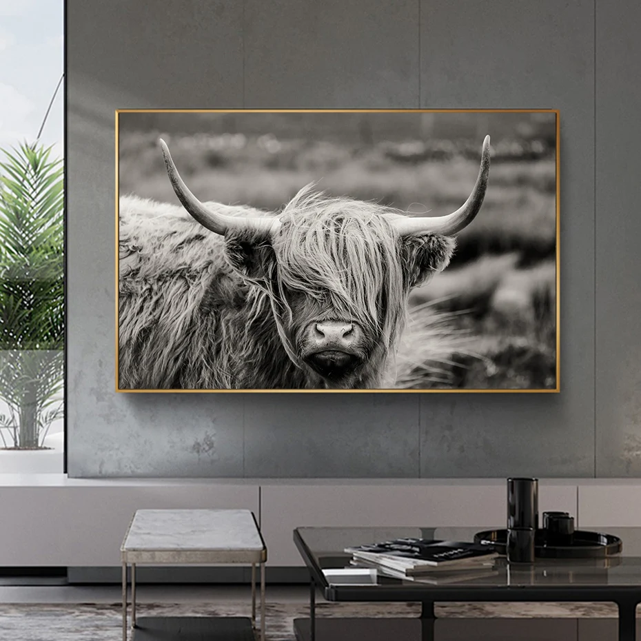 Scottish-Highland-Catt-Cow-Yak-Animal-Poster-Wall-Art-Canvas-Paintings-Prints-Pictures-on-Canvas-for (2)