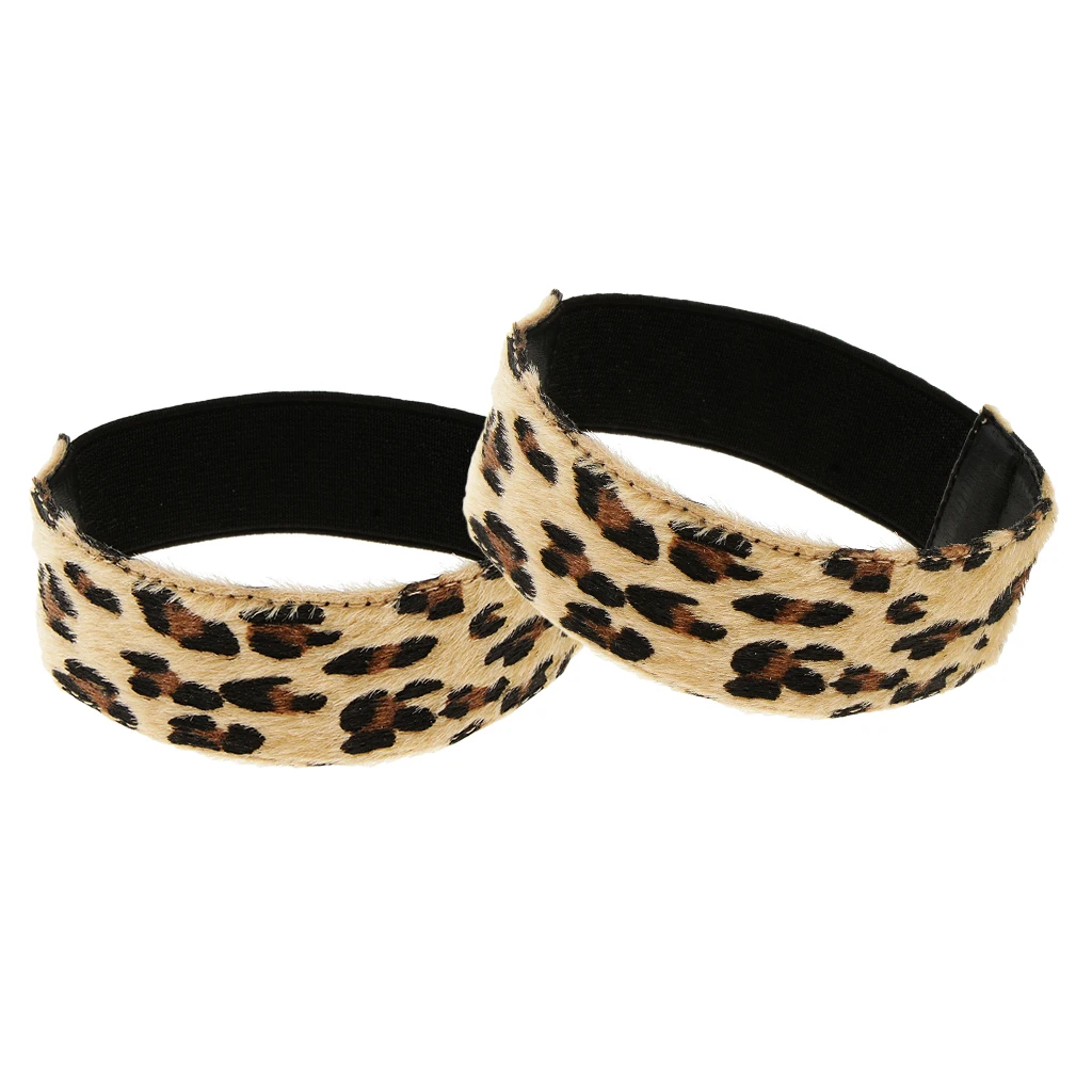 1 Pair Elastic Leopard Shoe Straps for Holding Loose Shoes High Heels