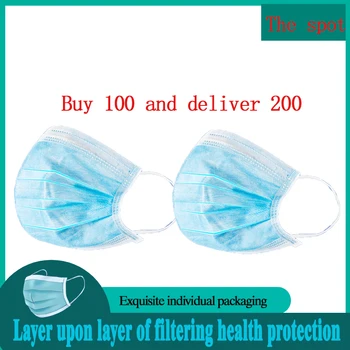 

Disposable masks three layers of melting spray cloth dust prevention 3 filtering activation of anti-pollution, buy 100 hair 200