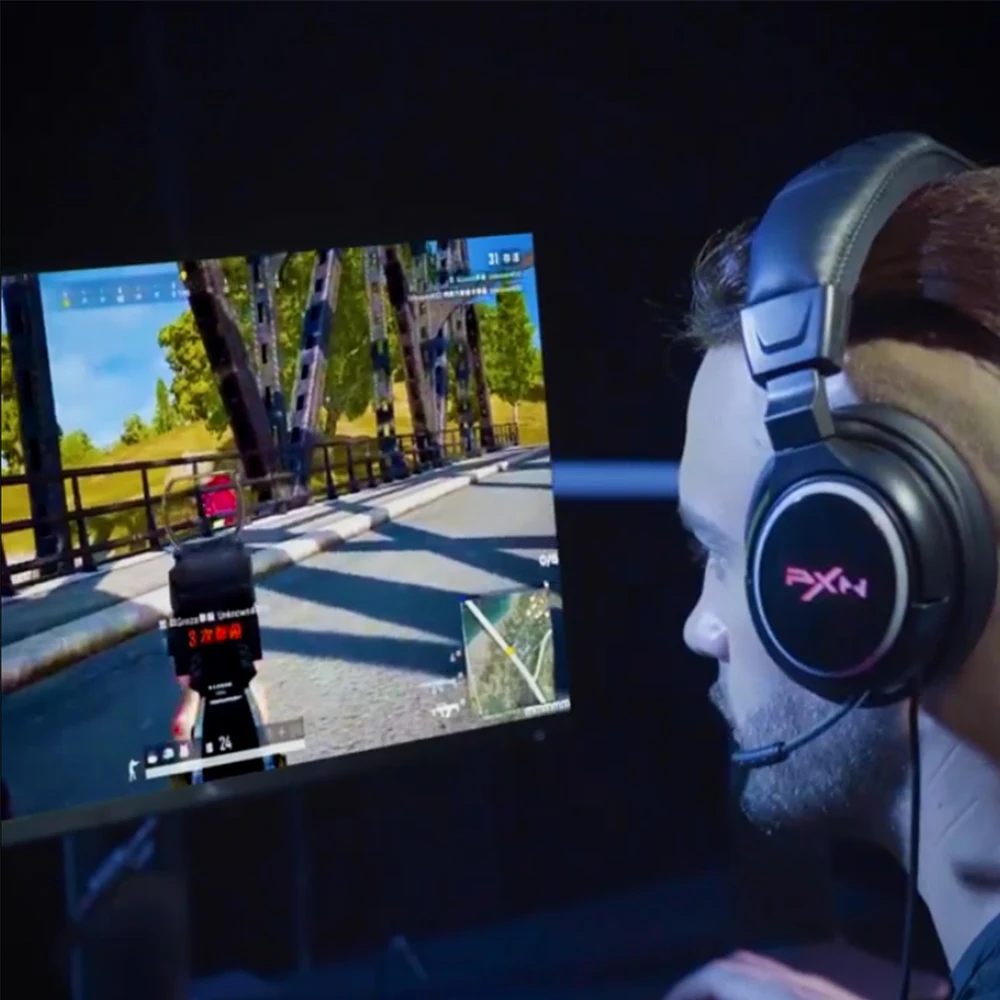 PXN-U306 Gaming Headset Headphones 7.1 Surround Sound Earphones Gamer Over Ear USB Wired Headset LED Light (1)