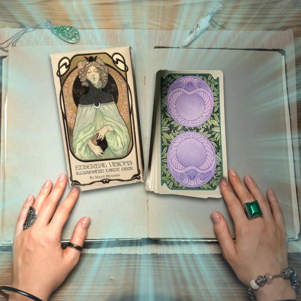 80 Pcs English Ethereal Visions Illuminated Tarot Cards Deck Board Table Games For Party Playing Card Entertainment Game Gift 80 Pcs English Ethereal Visions Illuminated Tarot Cards Deck Board Table Games For Party Playing Card Entertainment Game Gift