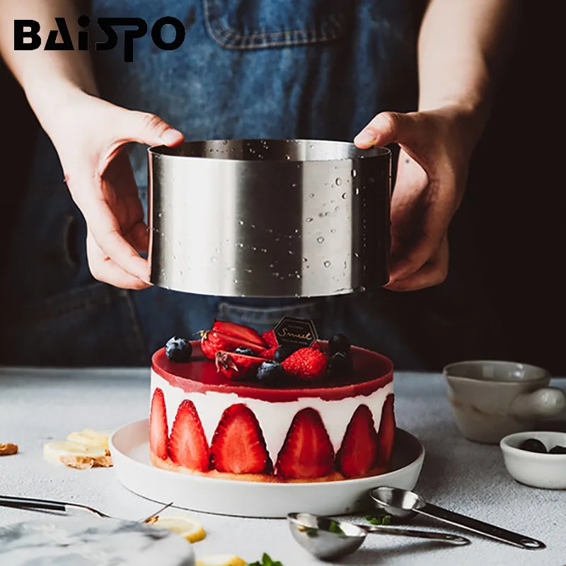 Baispo 12 шт./компл. мусс кольцо 3D Круглый торт модель нержавеющая сталь Форма для выпечки Кухонные аксессуары для выпечки украшения торта инструменты