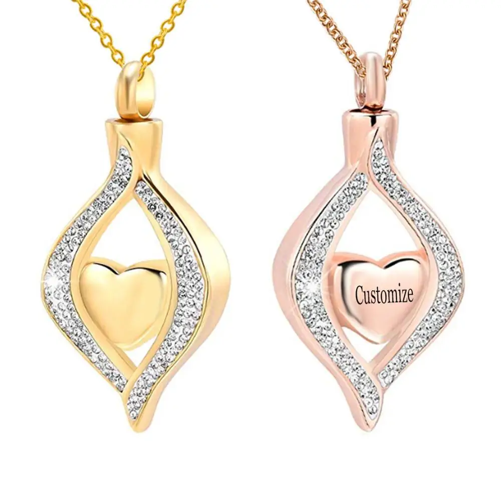 Stainless Steel Cremation Jewelry for Ashes The Eye of My Heart Engravable Keepsake Memorial Jewelry for Urn Necklace Pendant 2