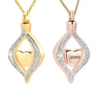 Stainless Steel Cremation Jewelry for Ashes The Eye of My Heart Engravable Keepsake Memorial Jewelry for Urn Necklace Pendant 2