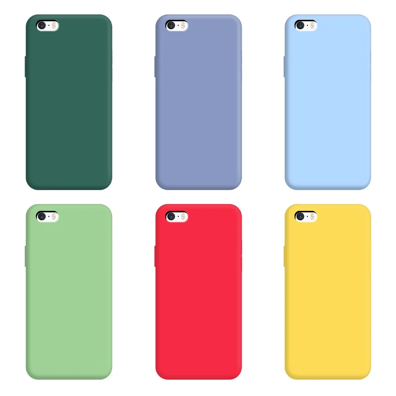 Funda de silicona Color puro para iPhone, carcasa trasera de TPU suave, Color caramelo, para iPhone 5, 5s, se1|Fundas antigolpes para teléfono| - AliExpress