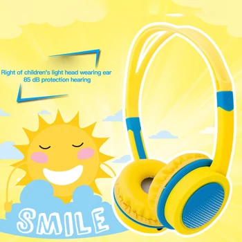 

Cute Wired Headphones Safely Children Over-Ear Headset Adjustable Headband For Computer Tablet Child Earphone
