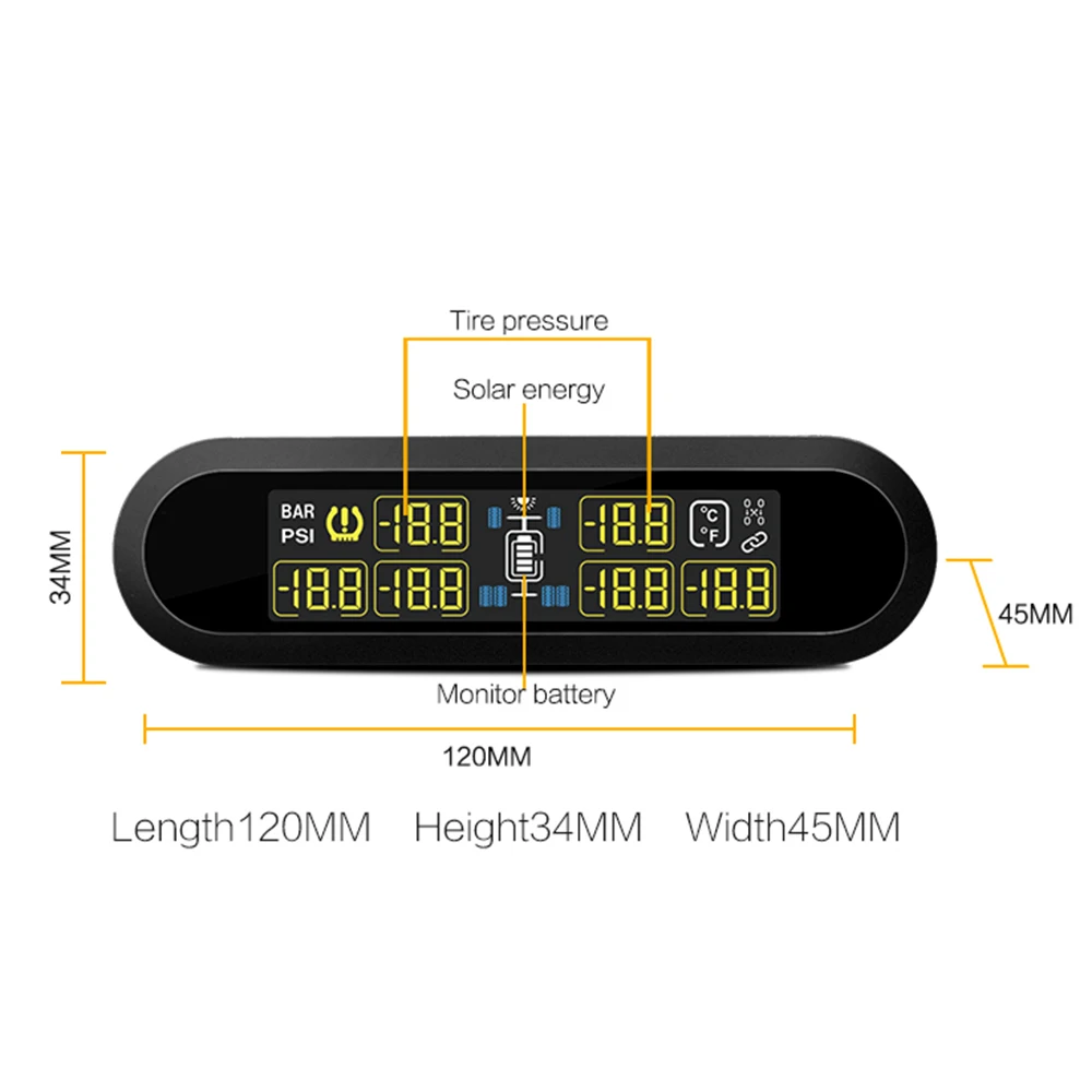 T650-Wireless солнечной энергии TPMS система мониторинга давления в шинах RV грузовик+ 6 внешних датчиков дисплей давления и температуры