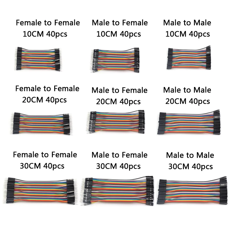 Dupont линия 10 см 20 30 см мужчин и женщин+ женщин и женщин Перемычка провода Dupont Соединительный кабель для arduino DIY KIT