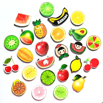 

Christmas cartoon fruit acrylic Kitchen Decorative Refrigerator Fridge Magnet Stickers lemon apple watermelon pineapple cherry
