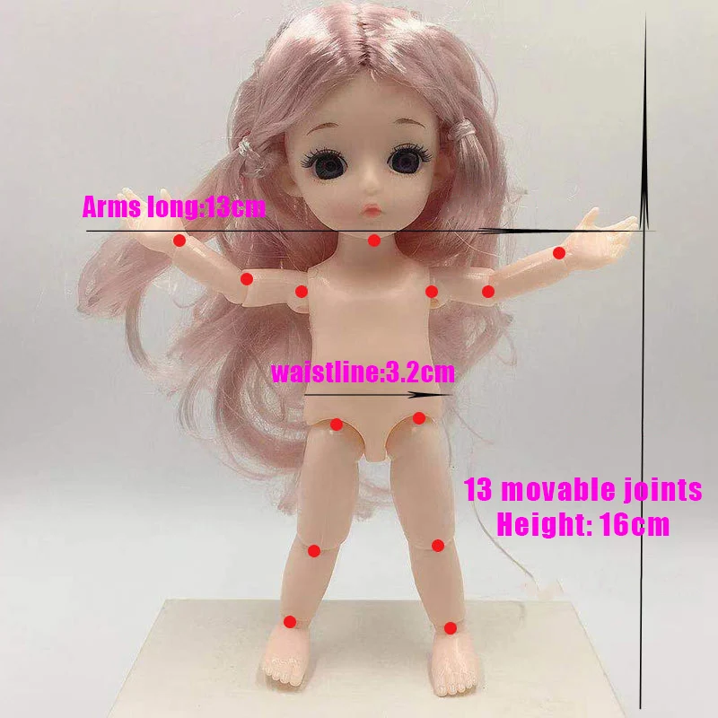16 см BJD кукла 3D настоящие глаза 13 подвижные шарнирные куклы DIY игрушки брелок