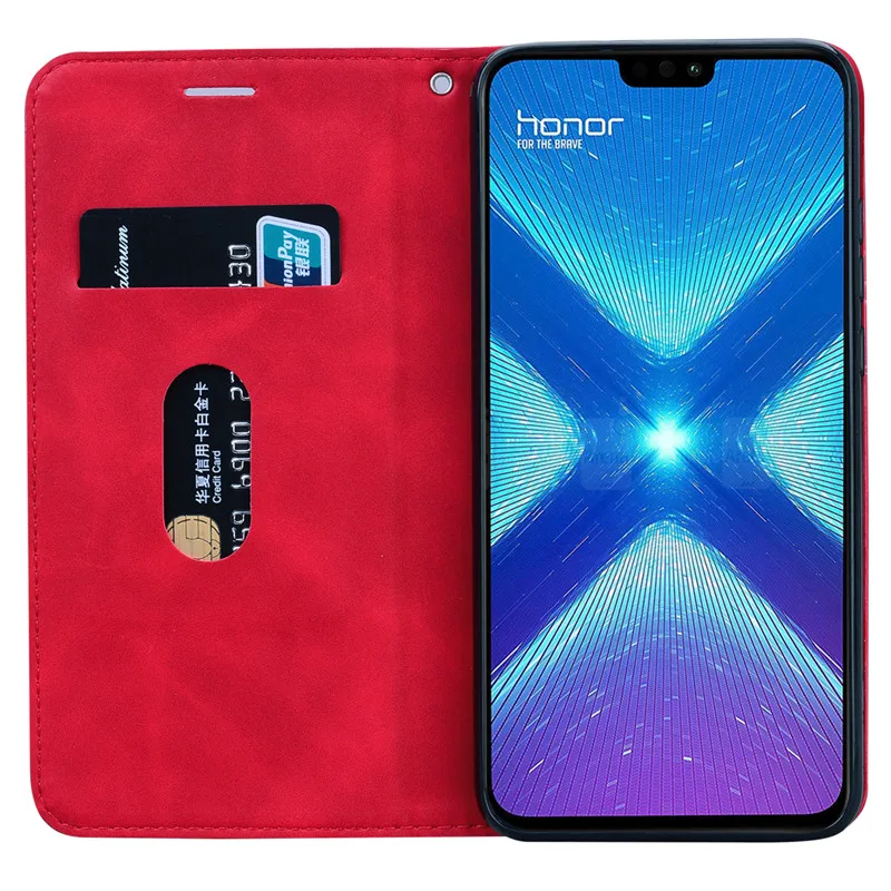 Dành Cho Huawei Honor 8X Ốp Lưng Sang Trọng Ví Da Bảo Vệ Cho Danh Dự 8X Funda Coque Cho Danh Dự 8 X Ốp Lưng ốp Lưng Giữ Thẻ Quyển Sách Huawei dustproof case