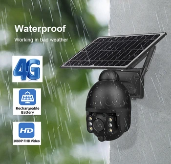 

4G SIM Card 1080P IP Camera WIFI 8W Solar Panel Battery Security Camera Outdoor PTZ CCTV Camera Smart Security Monitor