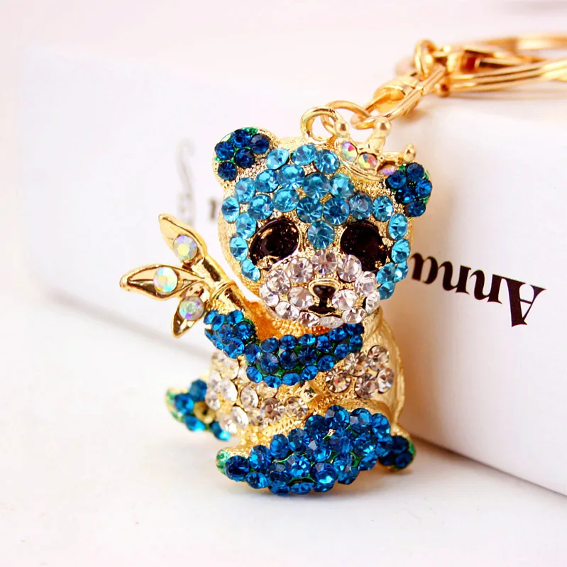 Креативный милый бриллиант набор мультфильм панда брелок Сычуань гигантская панда металлическая подвеска брелки для ключей "Животные" цепь маленькие подарки