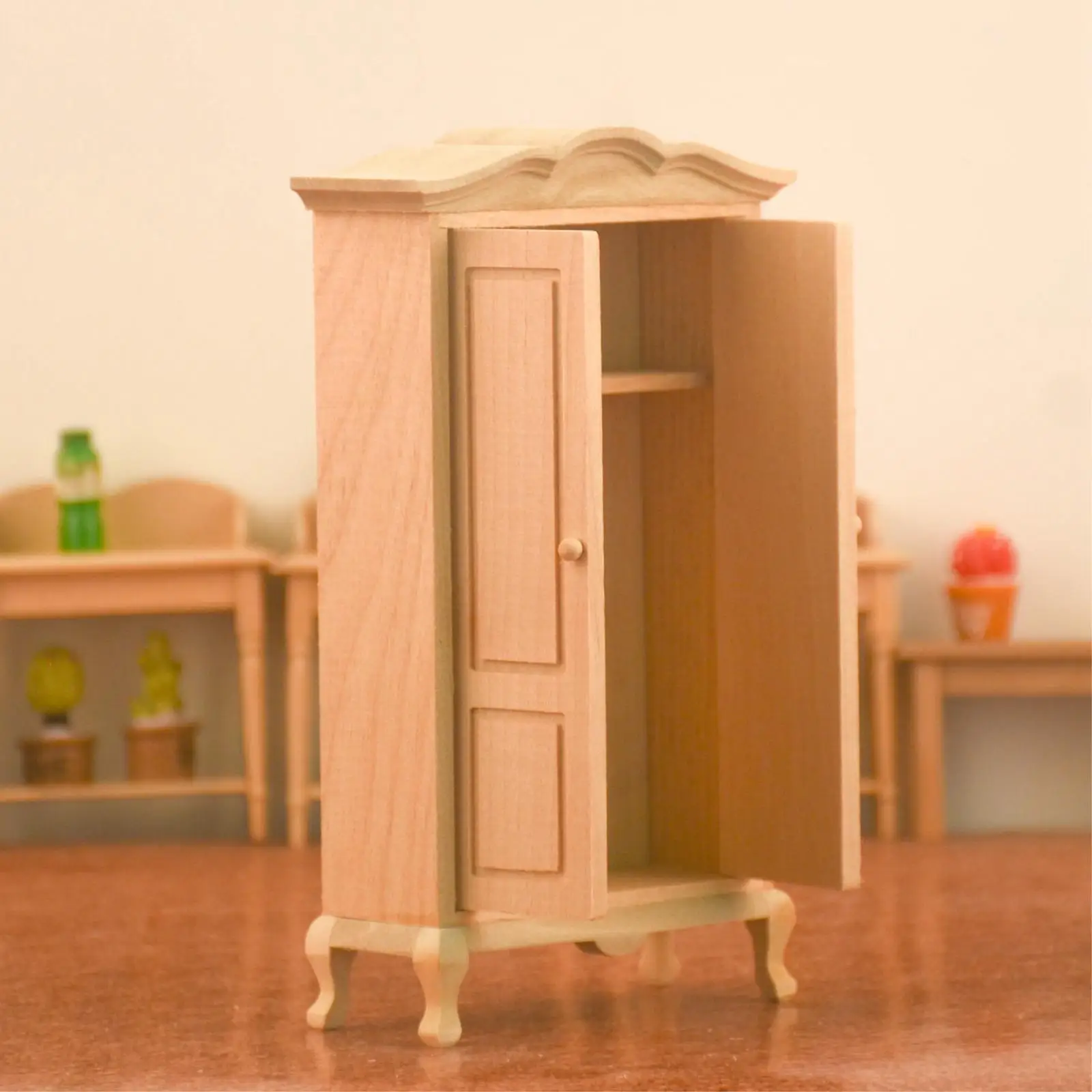 Muebles de juguete de madera para casa de muñecas a escala 1/12 para perfke Armario de casa de muñecas | Bodega Aurrera en línea