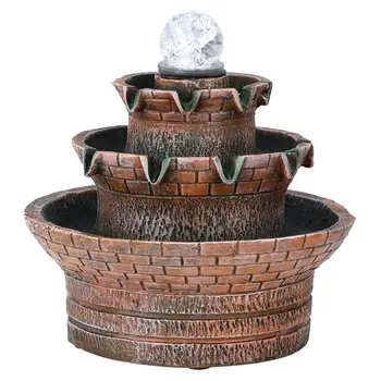 

Desktop Fountain Ornament with Colorful Light for Office Home Desk Decoration