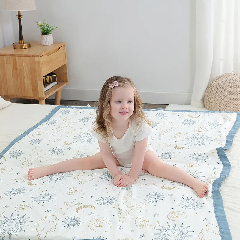 Big size Super Soft Cotton Muslin Summer Kids Blanket Breathbale Toddler Bed Sheet Comforter Bath Towel Baby Receiving Blanket firm mattress topper