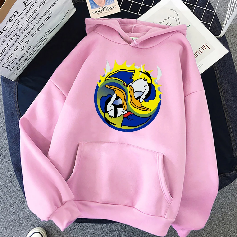 Donald Duck Disney Anime Hooded Men Cartoon Funny Print Sweatshirts 2021 Autumn Fleece Warm Hoodies Casual Soft Mens Streetwear baby yoda cartoon star wars sweatshirt no coffee no workee hoodies mens 2021 autumn casual streetwear disney anime men hooded