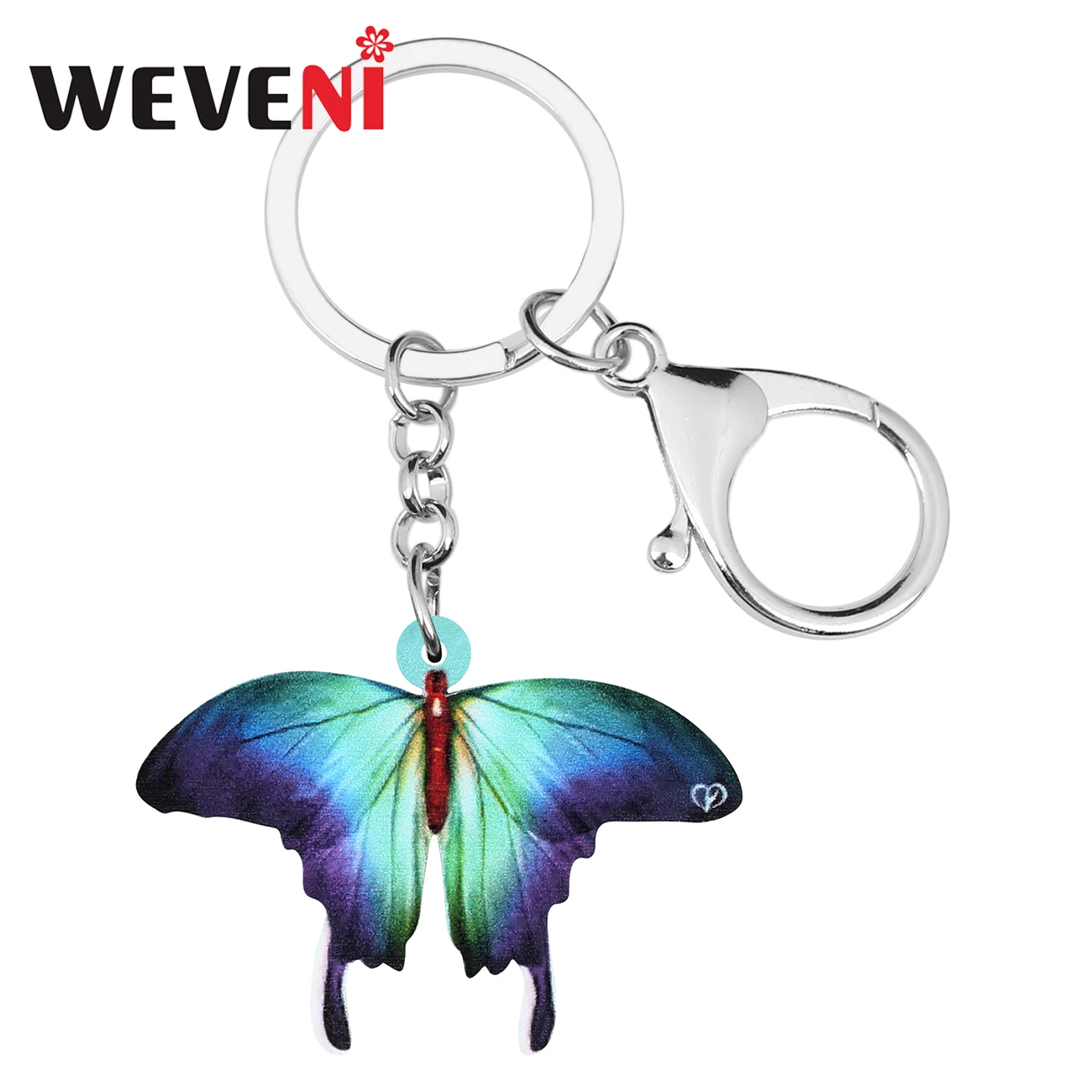 WEVENI Acrylic Morpho Butterfly Keychains Keyring Insect Animal Keyring ...