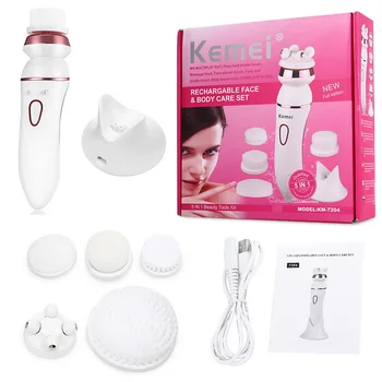 

5-in-1 Face Cleansing Brush Electric Facial Cleaning Brush Kit Waterproof Female Face Cleaner USB Rechargeable face cleaner