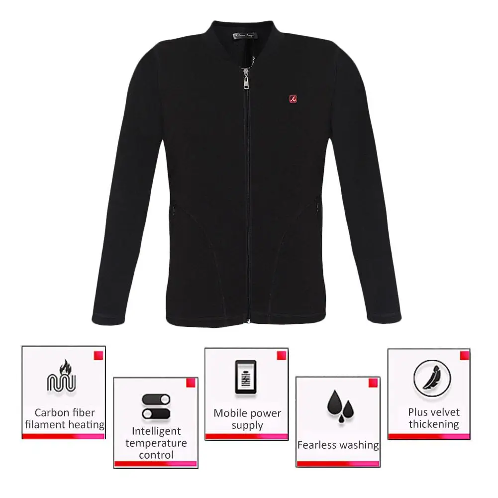 Одежда с электроподогревом рубашка жилет USB Отопление Интеллектуальный плюс размер бархатная куртка Термобелье Топ для женщин и мужчин