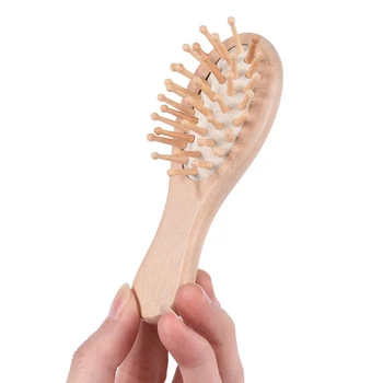 

Portable Mini Wood Comb Anti-hair Loss Massage Brush Healthy Paddle Cushion Travel Comb Hair Care Healthy Comb Hair Styling Tool