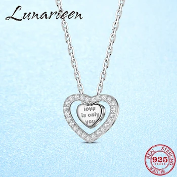 

Valentine's Day gift heart 925 Sterling Silver Love you heart shape Chain Pendant Necklace for Women Sterling Silver Jewelry