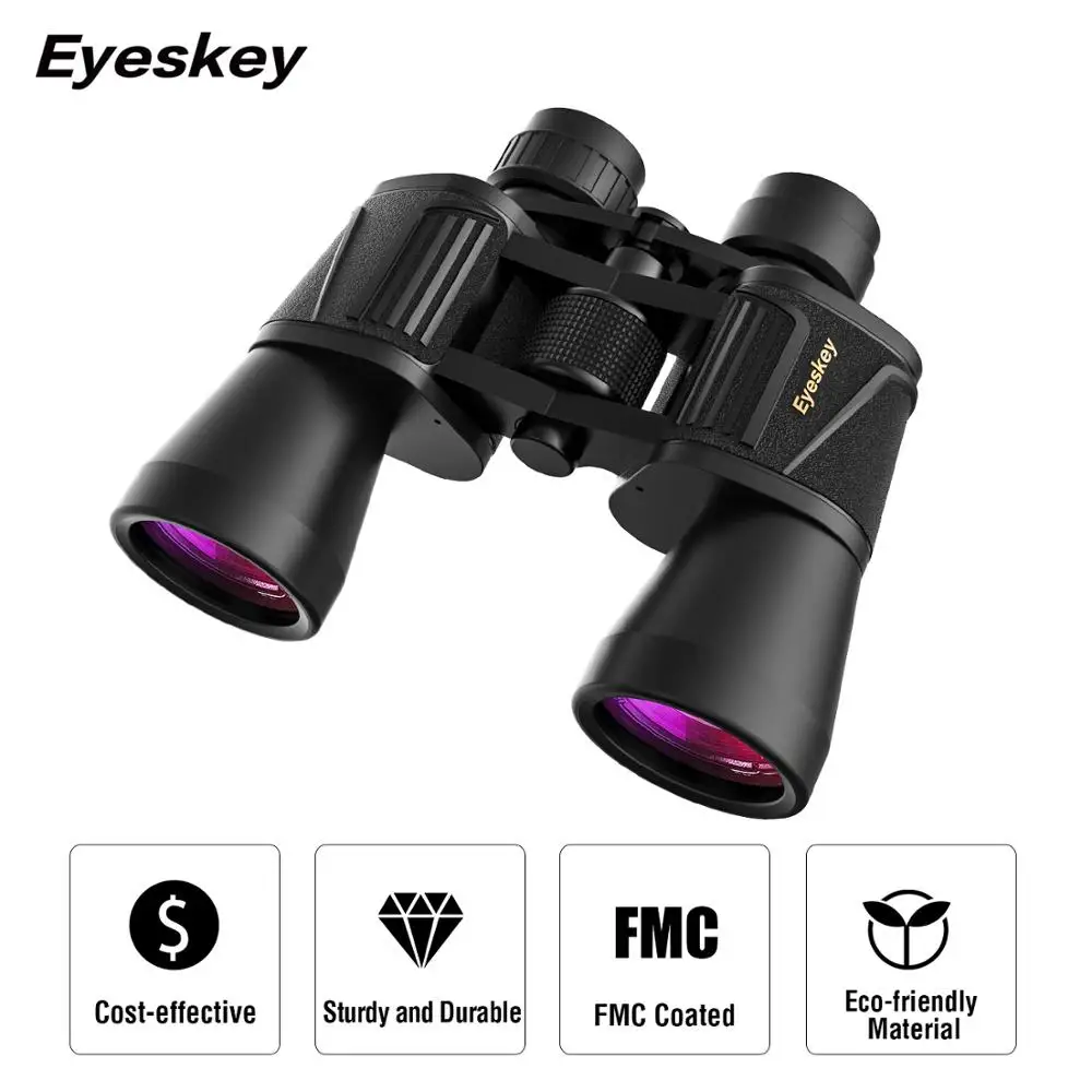 Eyeskey 10x50 бинокль телескоп Кемпинг Охота прицелы бинокль телескоп Bak4 Призма Оптика