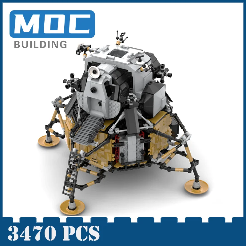 Apollo 11 lunar Aviation Moc Building Block Spacecraft Module Creative Technology Bricks Space Planet Model Toys Xmas Gifts 1