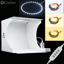 Cadiso мини студийный светодиодный светильник для фотосъемки белая мягкая коробка с кольцом складной портативный лайтбокс комплект для фотосъемки