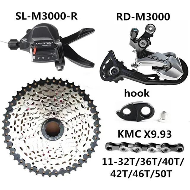 SHIMANO ACERA SL-M3000 относится к 9-27-скорость горный велосипед RD-M3000 солнце 9S маховик KMC X9 переключения комплект