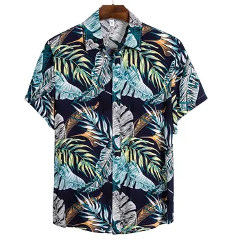 

Mens Ethnic Short Sleeve Casual Printing Hawaiian Shirt Blouse T-shirt 2020 hot new products Spring summer Spot supplier Dropsh
