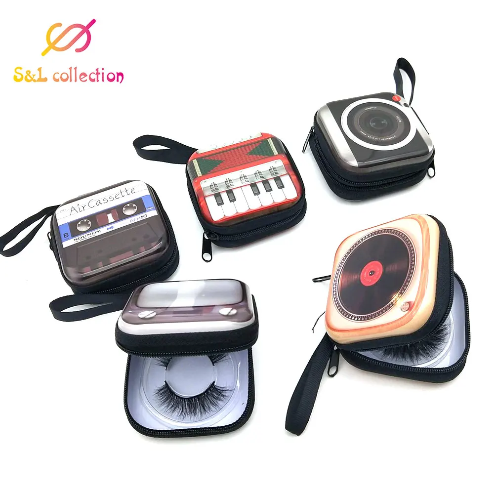

1 Pair Small False Eyelash Packaging Box Custom Your Own Logo Empty Makeup Eyelash Storage Old School for Sale