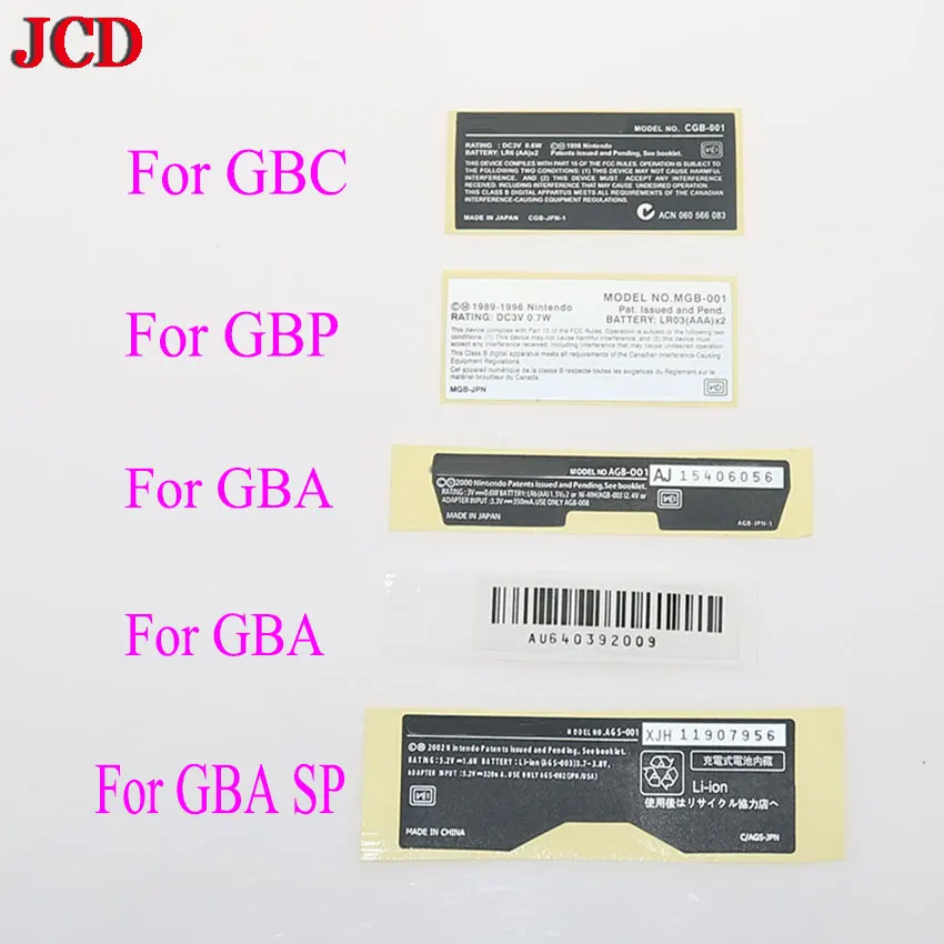 Игровая консоль JCD 1 шт. для GBA/ GBA SP/ GBC новые этикетки наклейки на заднюю панель