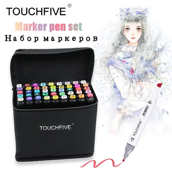 

TouchFIVE 30/40/60/80 Color Markers Manga Drawing Markers Pen Alcohol Based Sketch Felt-Tip Oily Twin Brush Pen Art Supplies