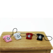 Мини домашний проводной телефон кукольный домик Миниатюрная игрушка украшение подарок малыш 1/12 кукольный домик Миниатюрный металлический телефон ролевые игры Кукла