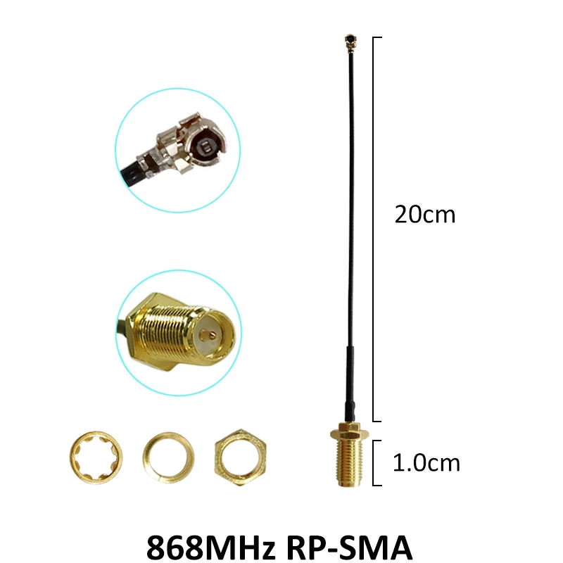 20 шт. 868 МГц 915 антенна 3dbi RP SMA разъем GSM антенны водонепроницаемые + 21 см мужской/u. FL