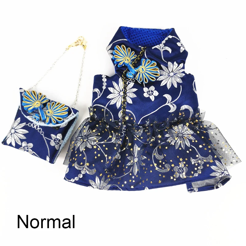 Normal Dress Вышивка, одежда для собак, сумка, набор, домашнее животное, кошка, собака, рождественское платье, жилет, китайский год, костюм танга, одежда для щенка для маленькой средней собаки - Цвет: Normal Dress