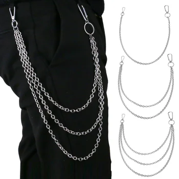

Stainless Steel Trousers Hipster Key Chain Punk Street Big Ring Metal Wallet Belt Chain Pant Keychain Unisex HipHop Jewelry Gift